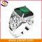 Factory sale rhodium plating big Indian ring for man with emerald