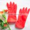 Household cleaning latex Glove, Dip flock lined household gloves blue, colorful household gloves