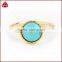 Natural Gold filled Ring with 8mm Turquoise stone Gemstone ring