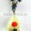 Necklace with Colored Amber Stone Black Cord Chain Necklace Wholesale