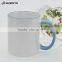 11oz sublimation ceramic coated white mug on sale, rim and hand colour mug