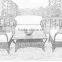 1+2+3 seats modern design white garden furniture, outdoor rattan sofa B024
