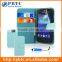 Set Screen Protector Stylus And Case For Samsung S7272 , Sky Blue Leather Wallet Phone Case With Pocket