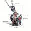 Jewelry Wholesale Stainless Steel Skull Ruby Necklace Sets