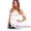 White Double Cascading Neck Tie Sleeveless girls sexy clubwear hot