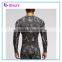 long sleeve gym t shirt fitness wear sublimation printing slim fit custom compression shirt