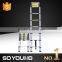 3.8M(15.5FT)/3.2M(12.5FT) EN131-6 telescopic ladder extension ladder with heavy duty 150kgs