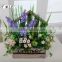 Hot selling nice handmade artificial flower arrangements in wooden basket