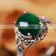 For Women Vintage Fashion Green Agate Stone Ring