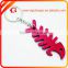 aluminum red fish-bone shaped bottle opener keychain