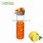 portable sports water bottle with 100% food grade silicone sleeve circled and BPA free PP lid