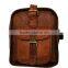 Waterproof light brown real leather sports duffel bags in wholesale