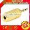 hot sell! metal 3.5mm stereo jack to 2.5mm stereo plug adapter