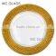 Wholesale Fancy Hotel and Home Use Gold Silver Rimmed Glass Wedding Charger Plate