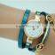 factory price women long PU leather strap watch quartz wrist beauty lady watch pendant