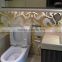 LJ JY-P-D03 Glass Gold Leaf Mosaic Tile TV Backsplash for Bedroom Wall