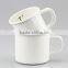 Can be customized logo thicking enamel cup 8cm with white rim