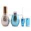 Crackle colour round shaped empty glass spray bottle with aluminum atomizer for perfume packaging