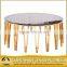 fancy black glass Champagne Gold coffee table for hotel