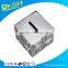 cube silver alphabet and animal money bank/coin bank box for kid christmas gift