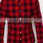 Skinny Shirt in Burgundy Buffalo Check with Long Sleeves