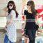 Moq.1pc lace design hollow stitching slim simple blank korean t shirt,Summer style t shirt,t shirt design