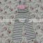 Hot sale romper baby girls clothing fashion sleeveless cherven stripes cotton tops romper 2016 summer vacation kids