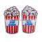 Polyester Appliques DIY Scrapbooking Craft Popcorn White & Red 50mm x 28mm