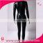sheer open leather jumpsuit back zipper type sexy girl leather selling