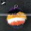 2016 Popular Fashion Colorful Pom Pom Fox Fur Fluffy Ball Keychain