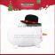 Soft Christmas Toy White Stuffed Plush Snowman Ball with Hat