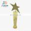 2014 new design cheap star trophy / wholesale trophy figures metal / gold planted metal trophy with wooden base