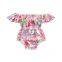 Posh Girl  Navy Flower Jumpsuit Boho Bodysuit Baby Off Shoulder Romper