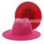 High Quality Wholesale Fake Wool Felt Fedora Hat For Men 2 tone hat different color brim fedora hat for women