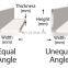 Factory price of standard sizes slotted equal steel iron angle bar for shelving
