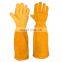 HANDLANDY Leather Gardening Gloves with Forearm Protection,Professional Long Sleeve Trim Gardening Gloves