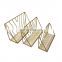 Small Nordic style convenient mount mdf iron wire furniture basket shelf