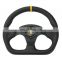 Racing Rally Sport Flat Drift sim Steering Wheel Suede Leather 325mm Black Pro