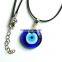 Glass Rope String Chain Turkish Lucky Evil Eye Pendant Necklace for Women Men