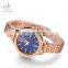 SHENGKE Feminine Bracelet Wristwatchs Lady Noctilucent Wrist Watchs Thin Rosegold Alloy Band Bracelet Watch