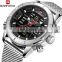 NAVIFORCE 9153 Men Week Time Display Stainless Steel Japan Quartz Business Wristwatch Digital Watches