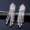 Platinum Plated CZ Luxury Party Jewelry Cubic Zirconia Stones Unique Design Drop Earrings