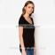 New t shirt design women summer hot selling blank black color women's shirt TS070