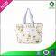 flower printed canvas tote shopping bag shoulder bag