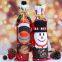 New Linen Gift Ornaments Navidad Xmas Santa Snowman Table Decor Decorative Merry Christmas Wine Bottle Cover Bags