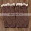 Hot Sale Lady Winter Socks Girl Boot Cuffs Diamond Pattern Lace Trim Light Grey Leg Warmers