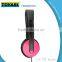 3.5mm music LED earphone headphones headset with MIC Strong Bass Earbuds On-Ear Headset with detachable cable