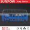 sunpow 12000mah Multifunction double usb 12v car jump starter and portable battery booster power bank with lcd display