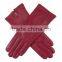 Women's Silk Lined Plain Leather Gloves