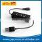 Black Micro charge cable with 3 port usb hub for Samsung